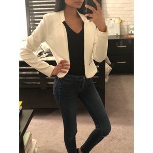 White Blazer with zipper pockets